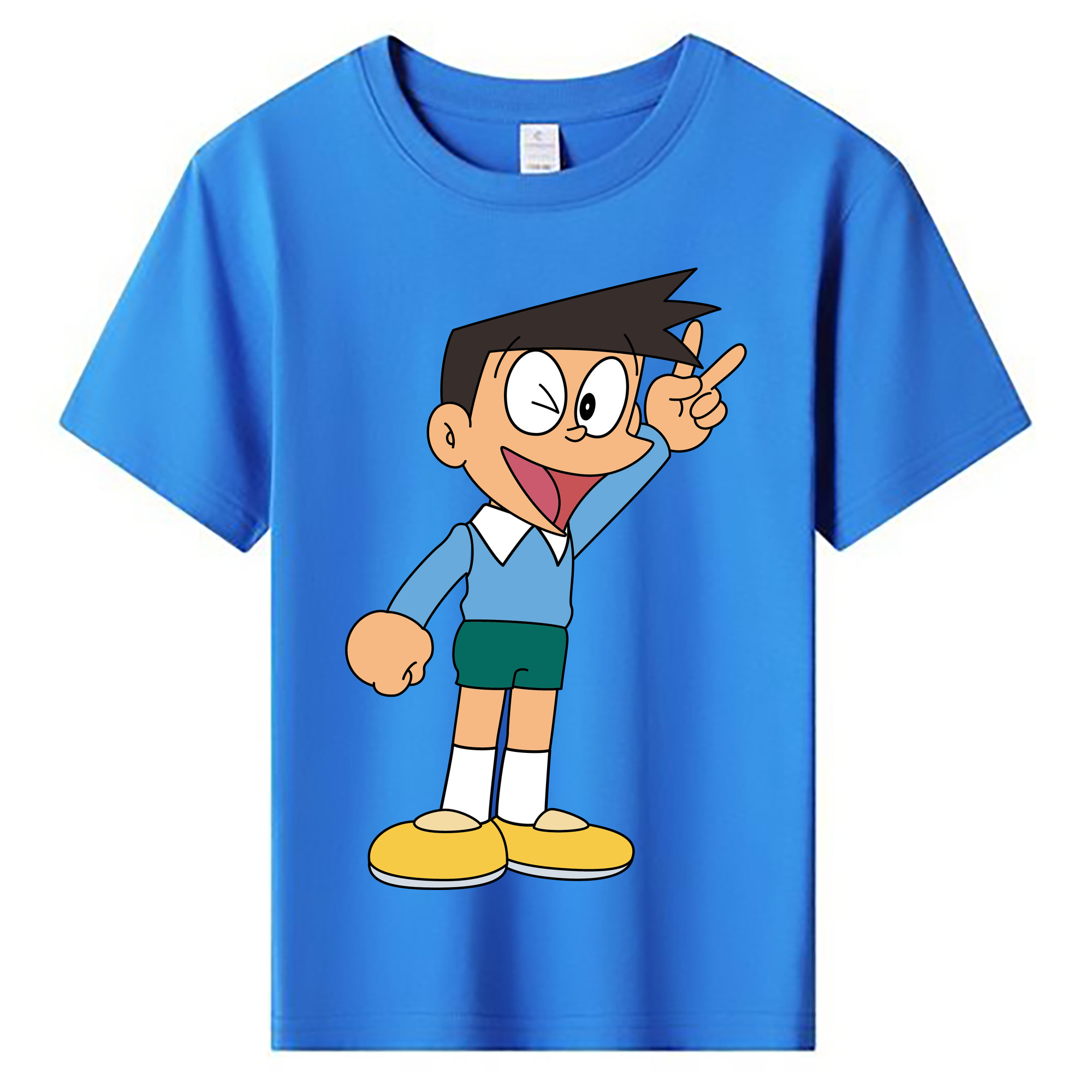 （画像用） ドラえもん 骨川 スネ夫 Doraemon Honekawa Suneo 綿100％キッズTシャツ（フロントプリント）
